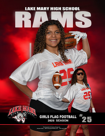 Player 25 - 2 Poses - Portrait Design - Girls Flag Football - 2025 copy