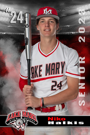 Baseball - Niko Halkis #24 - Baseball Senior Banner - Class of 2023